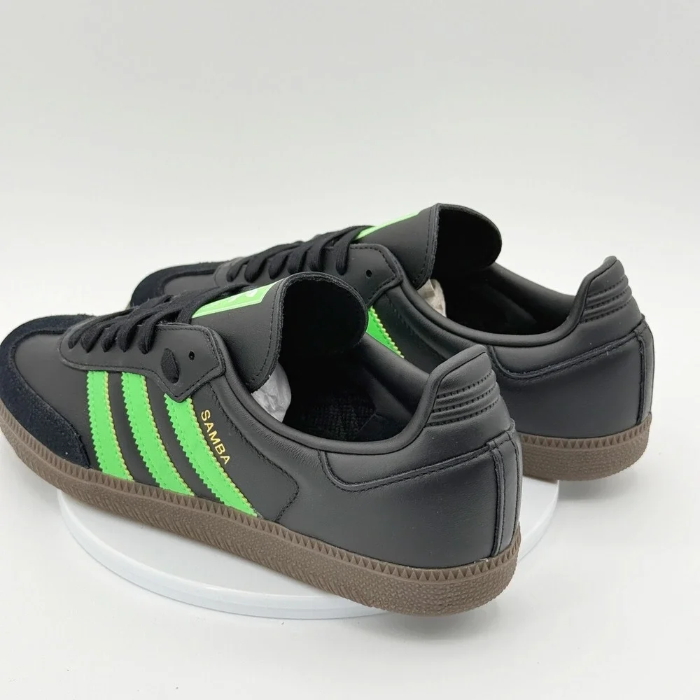 Adidas Samba OG Sneakers Size 8.5 Mens Black Neon Green Gum JR0911 NEW